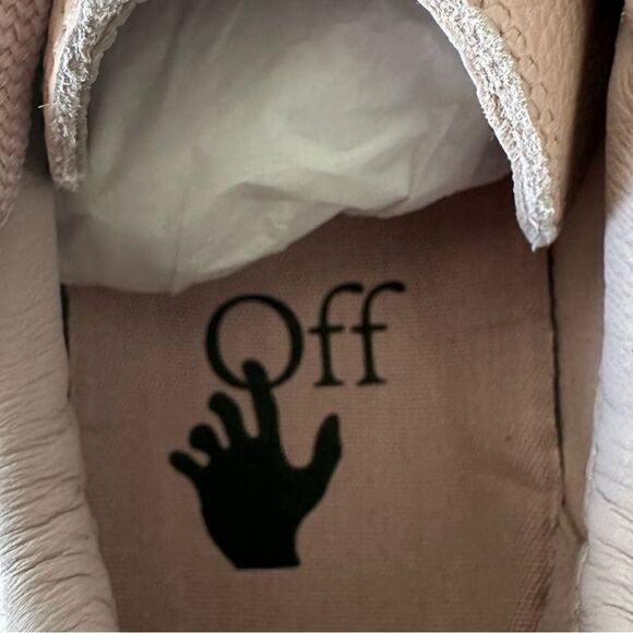 Off-White Low Vulcanized Leather Upper Light Pink Sneakers EU 38 UK 5 US Size 8 - Picture 14 of 16